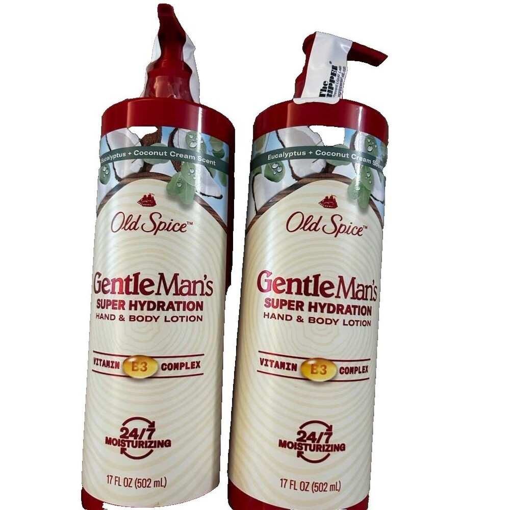 2 Pack Old Spice Gentleman's Blend Hand & Body Lotion, Eucalyptus & Coconut New
